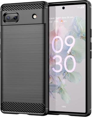 Coque protection style Style Carbone noire pour Google Pixel 6A 5G  souple Antichoc XEPTIO pochette