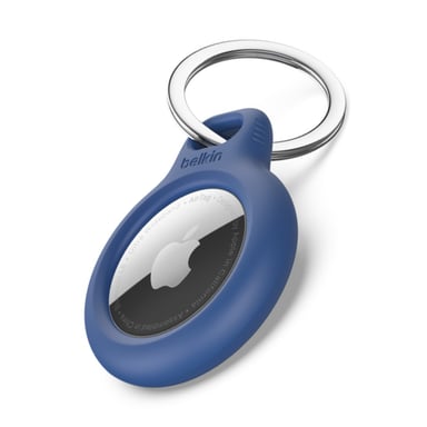 Anillo protector Belkin con clip metálico (protección para AirTag, accesorio resistente a arañazos, azul)