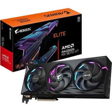 Tarjeta gráfica - GIGABYTE AORUS Radeon RX 9070 XT ELITE 16GB