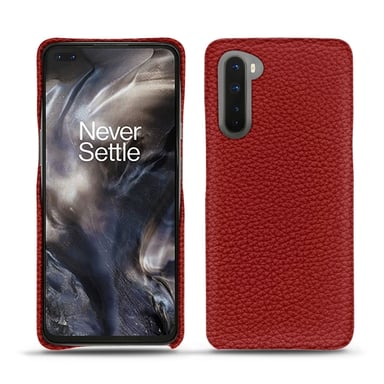 Coque cuir OnePlus Nord -  - Rouge - Cuir grainé