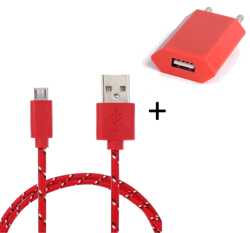 Pack Chargeur pour Manette Playstation 4 PS4 Smartphone Micro USB (Cable Tresse 3m Chargeur + Prise