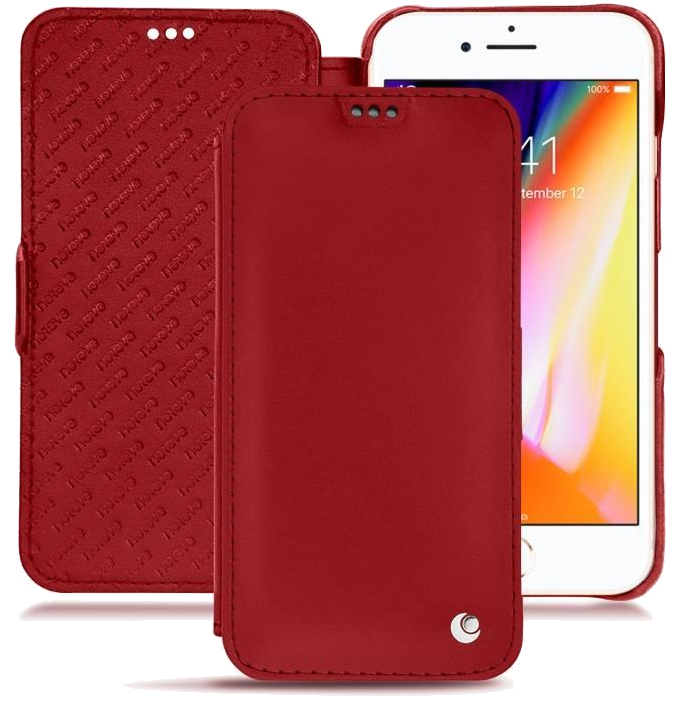 Housse cuir Apple iPhone 8 - Rabat horizontalRouge