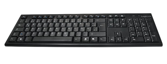 LogiLink ID0104 clavier Souris incluse Bureau RF sans fil QWERTZ Noir