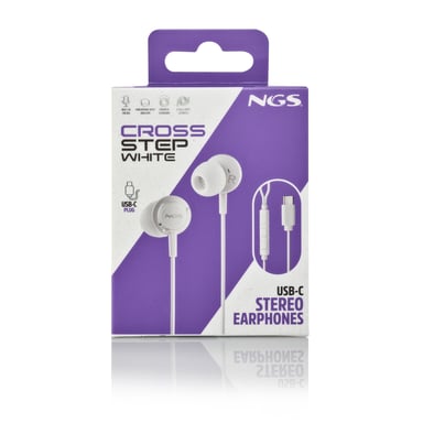 NGS CROSS STEP Casque Avec fil Ecouteurs Appels/Musique USB Type-C Blanc