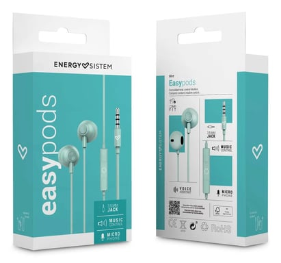 Energy Sistem EasyPods Casque Avec fil Ecouteurs Appels/Musique Couleur menthe