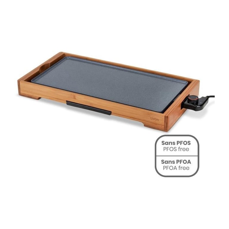Plancha bambou revêtement céramique LIVOO DOC322 Plaque amovible en fonte d'aluminium Thermostat ajustable - vue 2