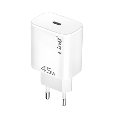Chargeur Secteur USB-C 45W Power Delivery 3.0 Charge Rapide Blanc