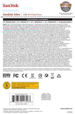 Unidad flash USB SanDisk Ultra 128 GB USB Tipo-A 3.0 Negro