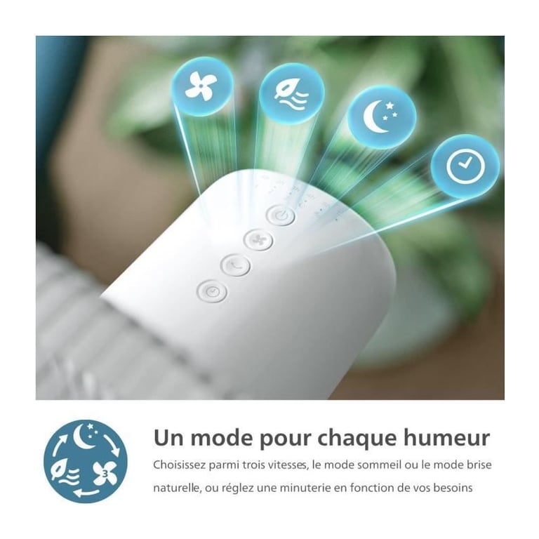 Ventilateur sur Pied - PHILIPS - CX2550/00 - 2562 m3/ h - Blanc - Neuf