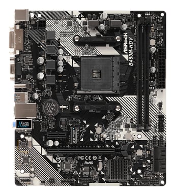 Asrock B450M-HDV R4.0 AMD B450 Emplacement AM4 micro ATX