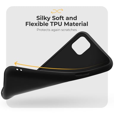 Moozy Custodia in silicone della serie Minimalist per iPhone 11 Pro, nero - Sottile e flessibile con finitura opaca in TPU