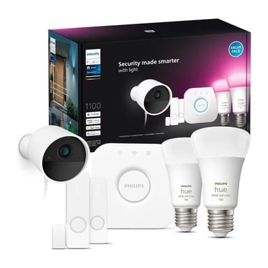 Philips Hue Philips Hue Secure Pack de démarrage caméra, capteurs et ampoules E27 WCA