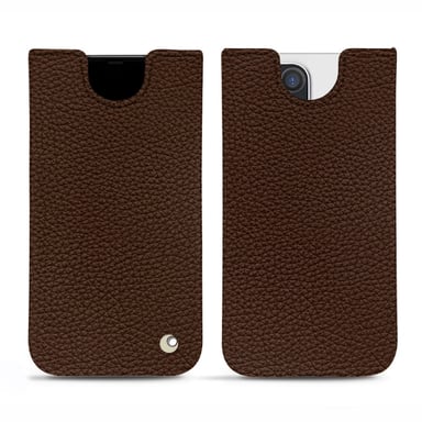 Pochette cuir Apple iPhone 12 Pro Max - Pochette - Marron - Cuir grainé