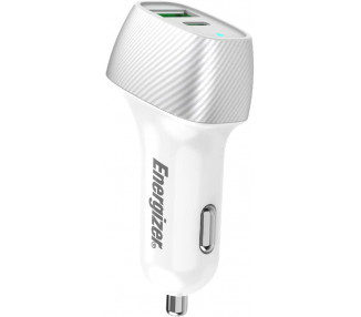 ENGZR CARICATORE PER AUTO 38W PD QC3 BIANCO/ARGENTO