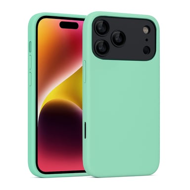 JAYM - Coque Silicone Menthe pour [ iPhone 17 Pro Max ] - 100% Silicone et Microfibre - Renforcée et Ultra Doux
