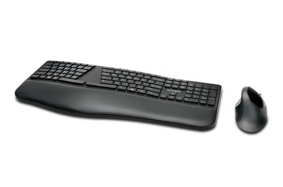 Kensington ProFit Ergo teclado Ratón incluido Universal RF Wireless + Bluetooth AZERTY Francés Negro