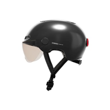 Cosmo Fusion+ taglia M, antracite - Casco con illuminazione posteriore per bicicletta intelligente e connessa - Assicurazione individuale ALLIANZ offerta per 1 anno