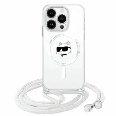 Custodia Karl Lagerfeld per iPhone 16 Pro Max 6,9'' Custodia rigida trasparente IML Choupette Head & Cord Magsafe