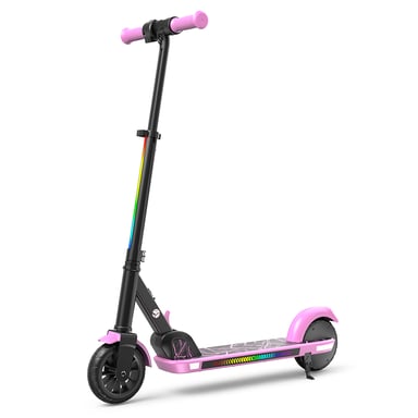 Trottinette électrique enfant iScooter K4, haut-parleur Bluetooth, effets lumineux LED - rose