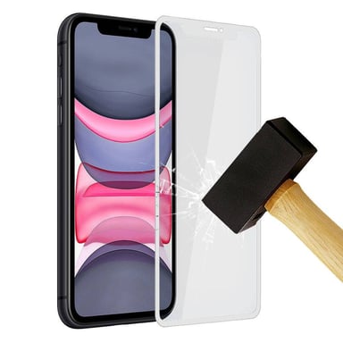 Film verre trempé 4D Blanc compatible Apple iPhone 11 Pro