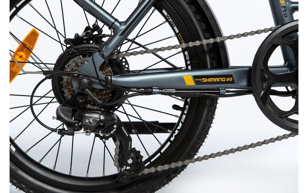 Vélo Electrique  de Ville Pliant, E20Pro, Aluminium, SHIMANO 7 Vitesses Bat. Ion Lithium intégrée et amovible de  48V 13Ah
