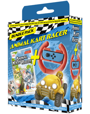 Just For Games Animal Kart Racer code CIAB + Volant Nintendo SWITCH - vue 2