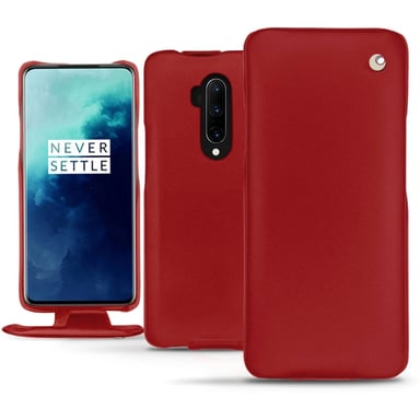 Funda de piel OnePlus 7T Pro - Solapa vertical - Rojo - Piel lisa