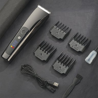 Tagliacapelli Elettrico Professionale con Display LED - Rasoio Silenzioso per Uso Domestico