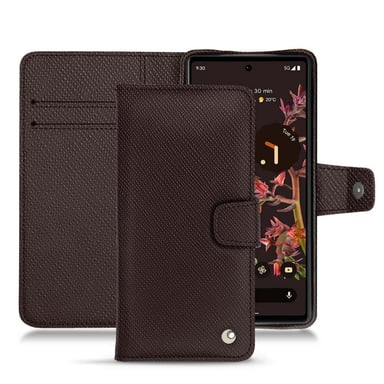 Housse cuir Google Pixel 6 -  - Marron envoûtant ( Pantone #4e3629 ) - Cuir saffiano