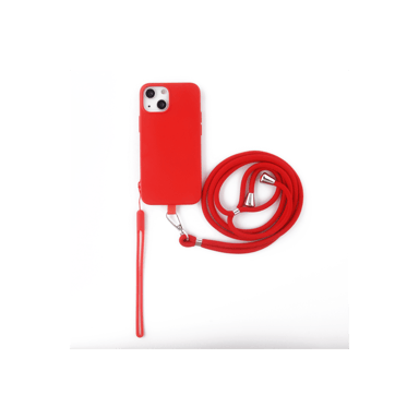 JAYM - Funda de silicona roja para Samsung Galaxy S22 - Incluye correa para cuello y muñeca - Interior 100% microfibra