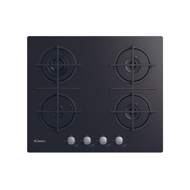 Table de Cuisson Gaz Candy CVG6B – 4 Foyers en Verre Trempé - vue 3