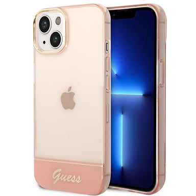 Custodia Guess per iPhone 14 Plus 6,7'' rosa traslucida