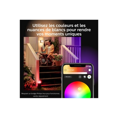 Philips Hue CALLA Borne Extérieure Noir, Kit d'extension White & Color Ambiance