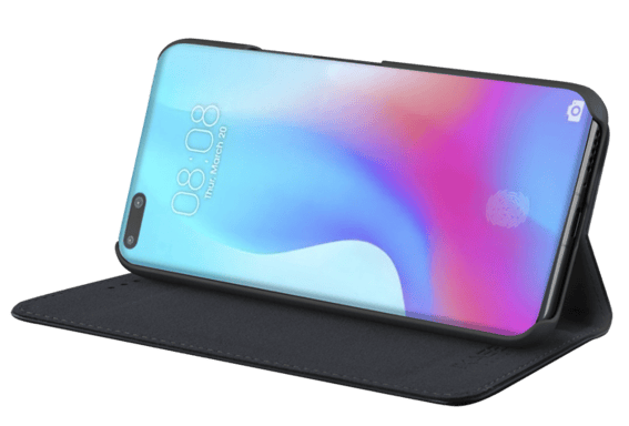 Folio a conchiglia con slot per schede e supporto per Huawei P40, nero