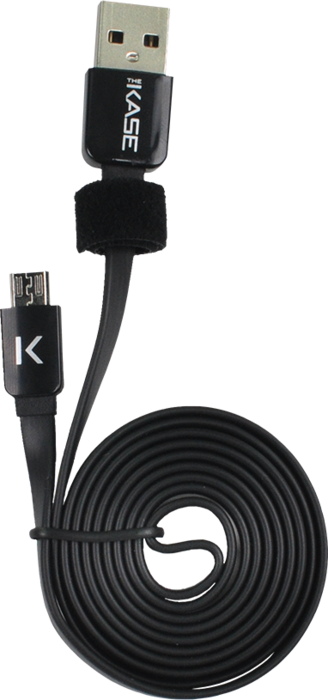 Cable plat vers Micro USB (1m) pour Android, Noir de Jais