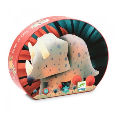Silhouette Puzzle Téo le Dino - Puzzle de 24 piezas con forma de dinosaurio