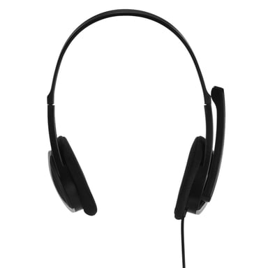 Hama Essential HS 200 Casque Avec fil Arceau Appels/Musique Noir, Argent