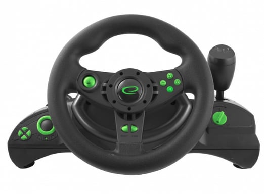 Esperanza EGW102 accessoire de jeux vidéo Noir, Vert USB Volant Numérique PC, Playstation 3