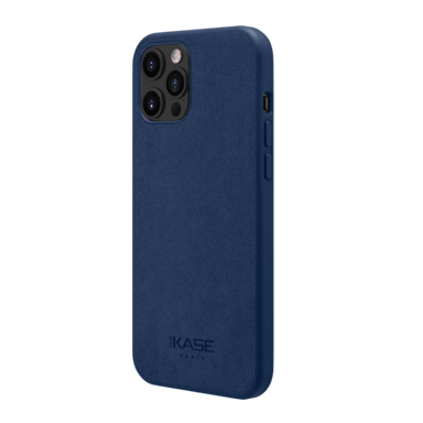 Cover in pelle scamosciata Alcantara per Apple iPhone 12 Pro Max, blu indaco