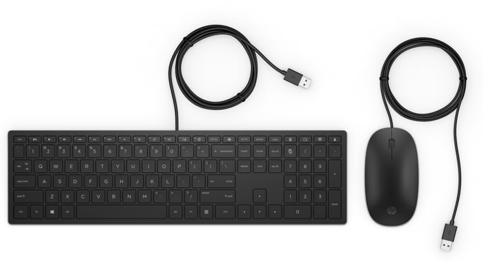 Teclado y ratón con cable HP Pavilion 400 Teclado negro de 3 zonas con teclado numérico, diseño delgado y agradable 4CE97AA