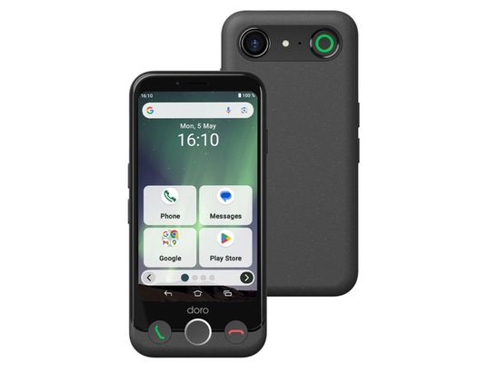 Doro Aurora A10 11,4 cm (4.5 ) Double SIM Android 14 4G USB Type-C 4 Go 64 Go 3000 mAh Graphite - Neuf
