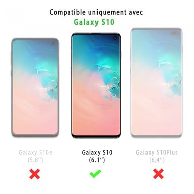 EVETANE Coque Samsung Galaxy S10 Antichoc Silicone + 2 Vitres en verre trempé Protection écran