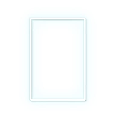 Candyshock LED Décorative Rectangle – Néon LED sur Plexi, USB-A, Fixation Murale Incluse -Blanc