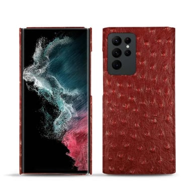 Coque cuir Samsung Galaxy S22 Ultra -  - Rouge - Cuir Abaca