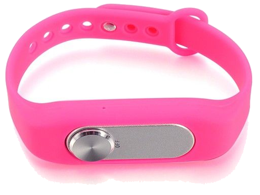 Bracelet Dictaphone Enregistrement Audio 4Go Boîtier Amovible USB Silicone Rose Silicone YONIS