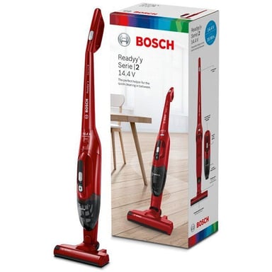 Aspiratore verticale a batteria - BOSCH BBHF214R - 14,4 V - 400 ml - Aspiratore da tavolo integrato - Rosso