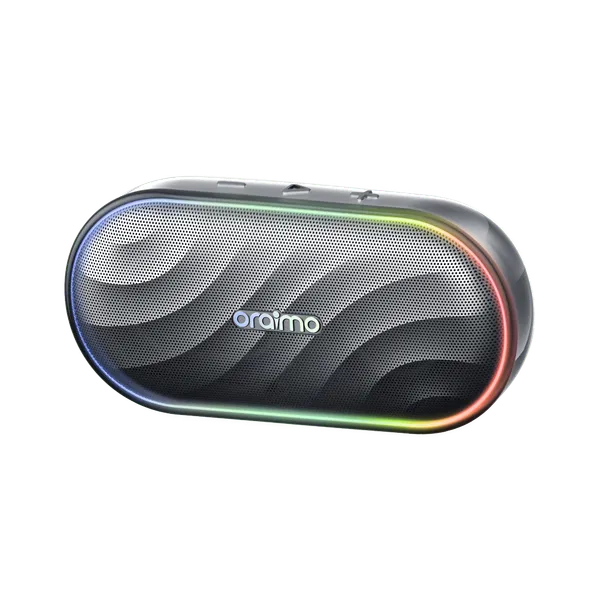 oraimo SpaceBox – Enceinte Bluetooth 5.4 autonomie 30h LEDs personnalisables lecture Bluetooth et carte MicroSD Neuf