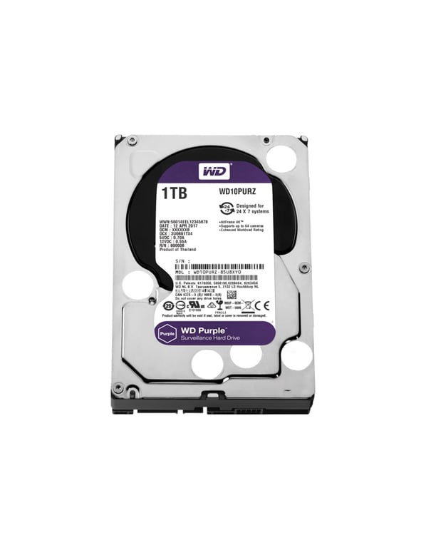 Western Digital Purple disque dur 1 To 5400 tr/min 64 Mo 3.5  Série ATA III - Neuf