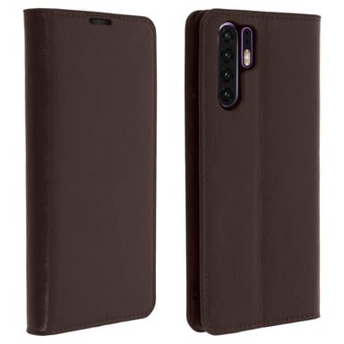 Étui pour Huawei P30 Pro Housse Cuir Portefeuille Support Vidéo Marron