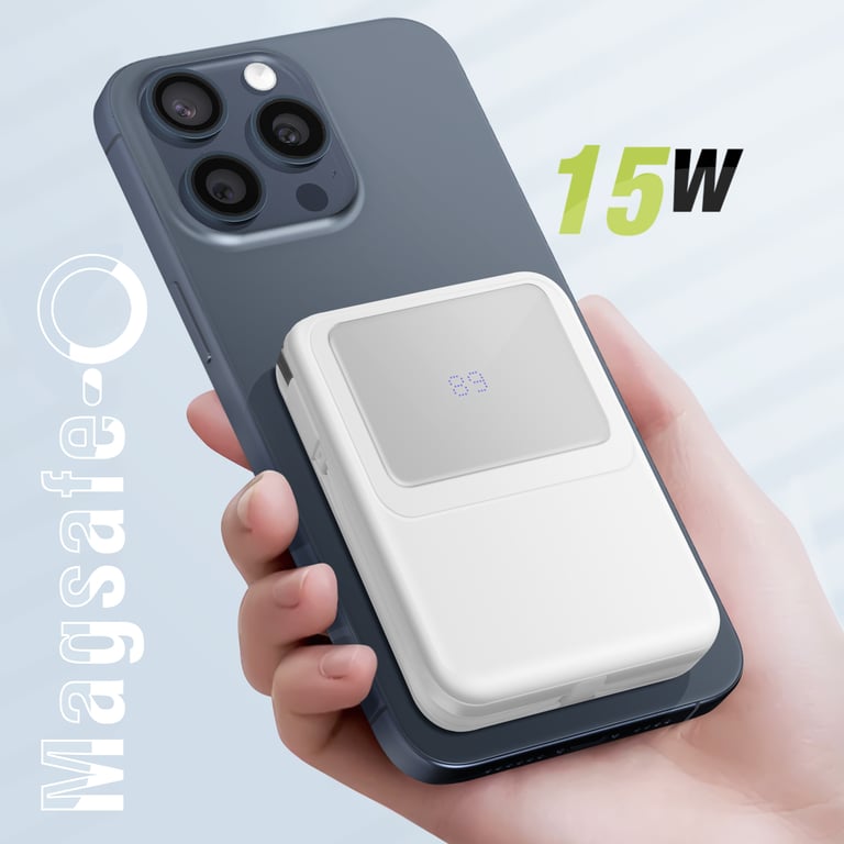 Chargeur Externe MagSafe 10000mAh Câble iPhone Lightning et USB C Neuf - vue 6